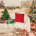 thumbnail image 4 of Christmas Tree Embroidery Throw Pillow Cover with Insert,17.7×17.7 Inch Soft Polyester Linen Cushion Case with Hidden Zipper,Festive Decor for Sofa Couch Bed Living Room Home Decor, 4 of 7
