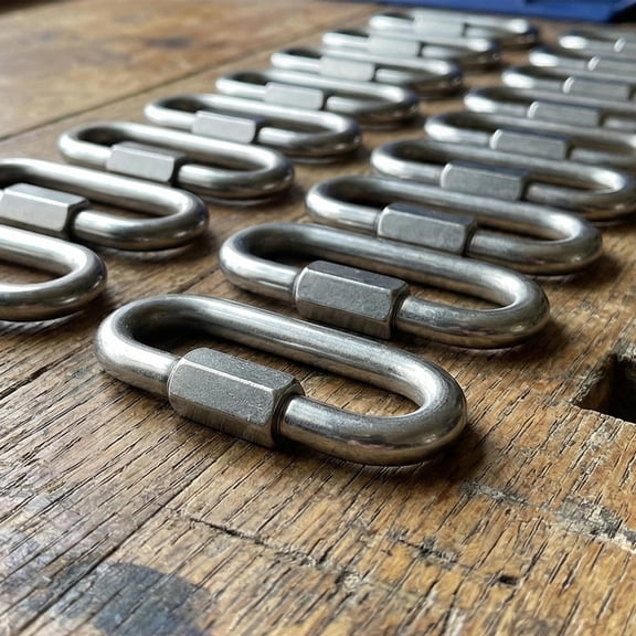 NICERIO 20Pcs Heavy Duty Chain Link Connector Plated Silver Quick Link for Industrial Outdoor Hardware Accessories