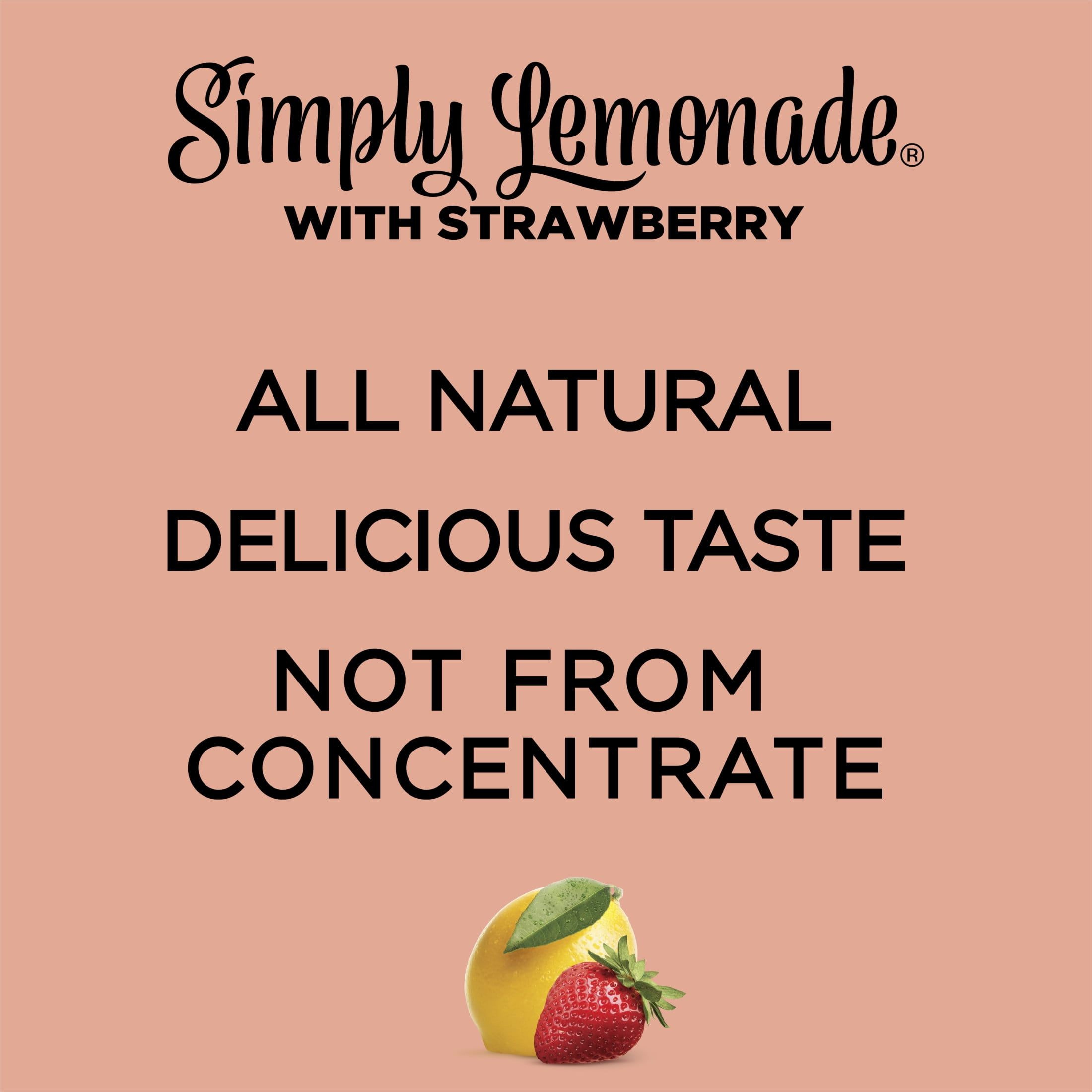 Simply Lemonade with Strawberry Bottle, 52 fl oz