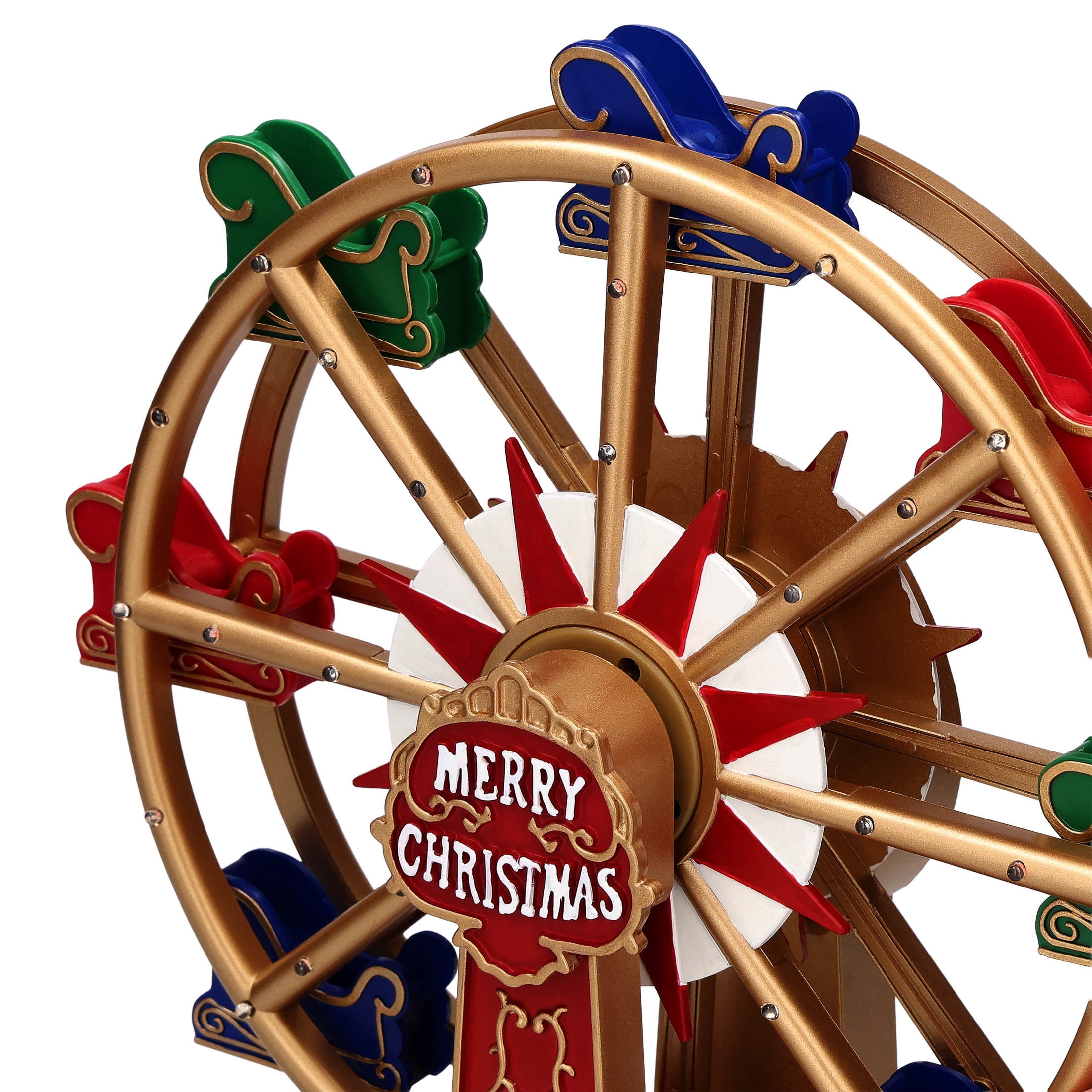 Light-Up and Musical Animated Ferris Wheel Christmas Village Decoration, Multicolor, 12", by Holiday Time