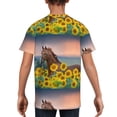 thumbnail image 5 of Wukai Horse Sunflowers Youth Unisex Short Sleeve T-Shirt for Boys, Girls, Teens, and Kids-Large, 5 of 7