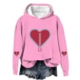 thumbnail image 3 of Sentuca Valentines Day Clothes for Girls Hoodies, Long Sleeve Hooded Pullover Sweatshirts, Love Print Graphic Hoodie Size 11-12Years, 3 of 5