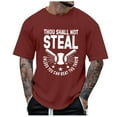 thumbnail image 3 of JLFKNG Summer Mens Cool T Shirt Summer Baseball Graphic Plus Size T Shirt Printed Solid Color Short Sleeve Suitable For Beach, Vacation, Traveling, 3 of 5