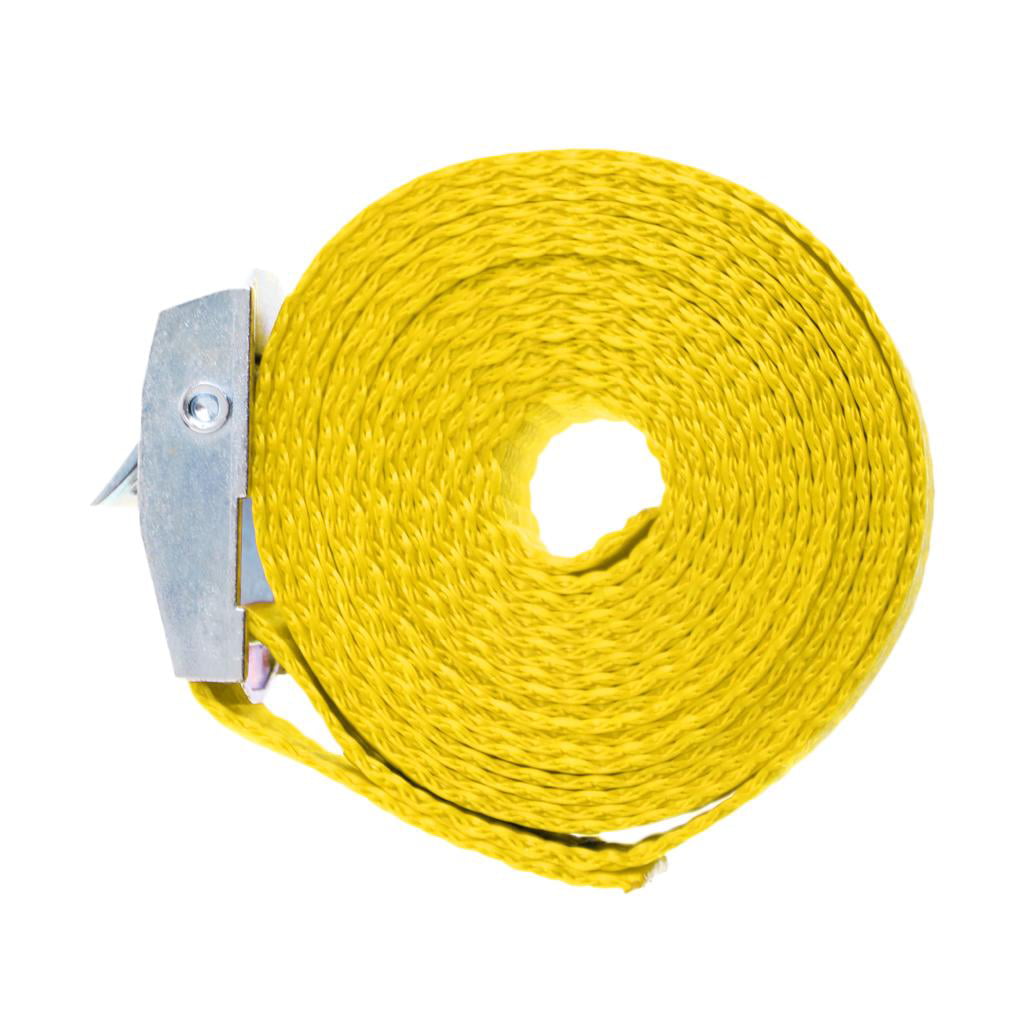 5m 25mm Roof Rack Cam Buckle Lashing Tie Down Strap for Kayak SUP Yellow 