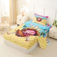 thumbnail image 2 of Castle Fairy Sport Baseball Twin Sheets 3pcs, Ice Cream Sundae Pattern Bedding, Pink Yellow Blue,1 Fitted Sheet, 1 Flat Sheet and 1 Pillowcase, 2 of 6