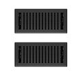 thumbnail image 2 of Hartford Ventilation Floor Register 4” x 10” - Newport Collection Metal Design with Scratch Resistant Finish - Smooth Glide Damper - Textured Powder Coat Finish (2, Iron Black), 2 of 3