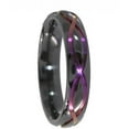 thumbnail image 4 of 5mm Half-Round Black Zirconium Ring with the Infinity Symbol Anodized in Purple, 4 of 5