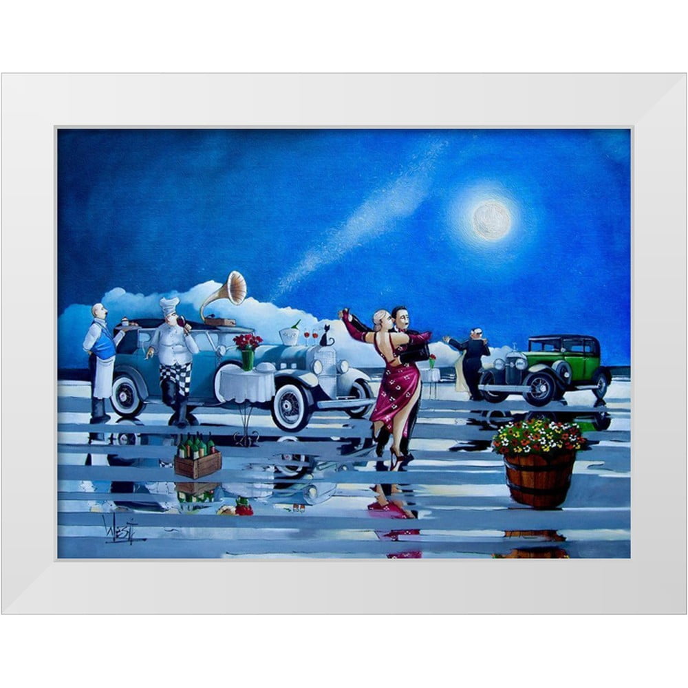 West, Ronald 32x25 Black Ornate Wood Framed with Double Matting