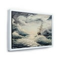 thumbnail image 3 of Ship Struggles With The Sea Storm 40 in x 30 in Framed Painting Canvas Art Print, by Designart, 3 of 5