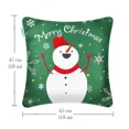 thumbnail image 4 of Throw Pillow Covers 18x18 Inch Alternative Silk Christmas Snowman Pattern Green Decorative Square Cushion Cover for Couch Bed Sofa Indoor Furniture, 4 of 6