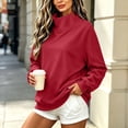thumbnail image 4 of ShomPort Womens Sweatshirt Oversized Mock Neck Warm Long Sleeve Pullover Tops Trendy Winter Fall Outfits, 4 of 6
