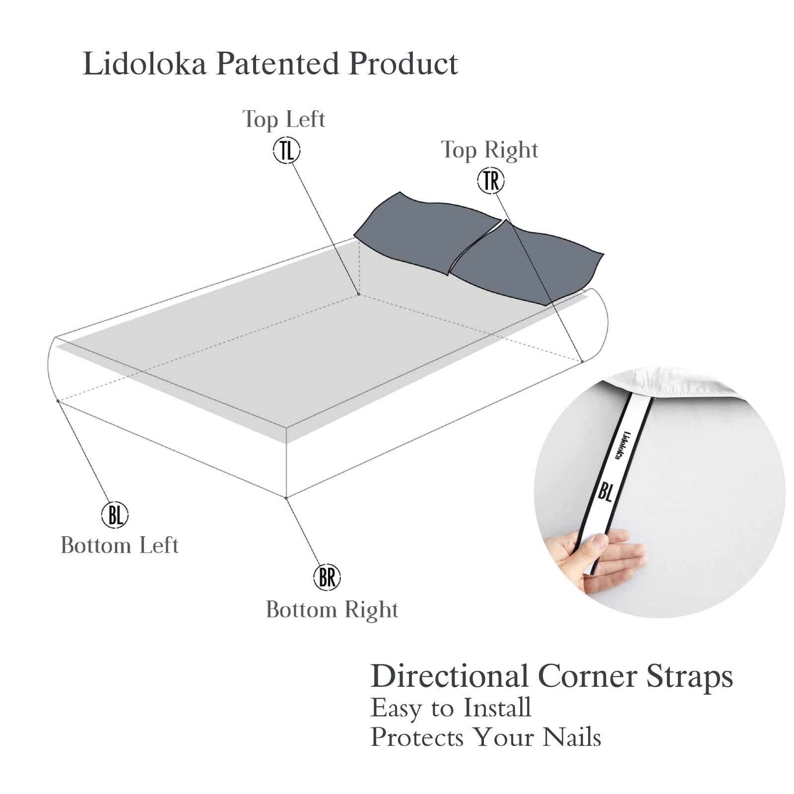 Lidoloka Luxury 100% Bamboo Bed Sheets Set King Size 4Pcs for Adult,16"Deep Pocket,Striped White