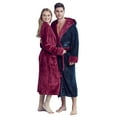 thumbnail image 4 of Men’s Hooded Shower Robe - Polyester Full-Length Warm Kimono, 4 of 6