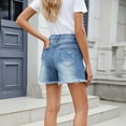 thumbnail image 4 of CaiJunJia Womens Jean Short Ripped Hot Shorts Comfy Stretchy Women Fringed Denim Shorts, 4 of 5