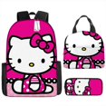 thumbnail image 2 of Mochila escolar de Hello Kitty para niños, bolsa de almuerzo de gato lindo, bolsa de almuerzo aislante, mochila de dibujos animados, estuche de lápices, juego de tres piezas, 2 of 4