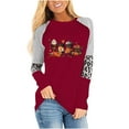 thumbnail image 2 of Hauts pour Femmes Chic Décontracté 2023 Mode Imprimé Manches Longues Blouse Col Rond Rayé Chandails à Capuchon Décontractés Costumes d'Halloween pour Femmes en Liquidation, 2 of 5