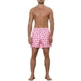thumbnail image 2 of Unique Bargains Men's Fruit Pattern Lightweight Beach Pool Summer Board Shorts Pink 28, 2 of 5