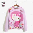 thumbnail image 2 of Sudadera de calle para mujer, sudaderas con capucha para mujer, sudaderas con estampado de dibujos animados, sudadera corta con estampado de HELLO KITTY para mujer, 2 of 5