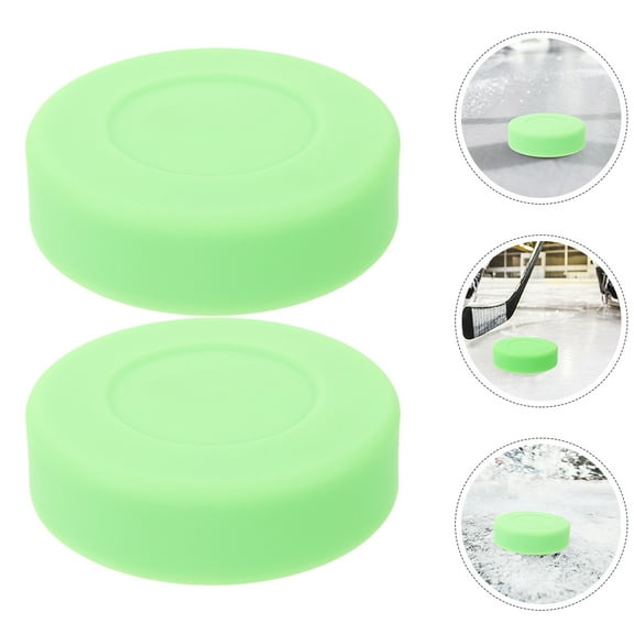 Pretyzoom 2Pack Training Puck PVC Green Hardness Adjustable Roller Hockey Players Hockey Stuff