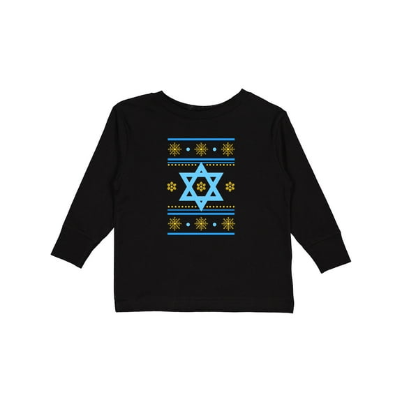 Inktastic Hanukkah Ugly Sweater Boys or Girls Long Sleeve Toddler T-Shirt