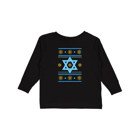 Hanukkah Ugly Sweater Long Sleeve Toddler T-Shirt