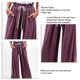 thumbnail image 3 of Pantalones de mujer Pantalones de pierna ancha de cintura alta Pantalones con cierre de cordón Pantalones casuales sueltos de color puro, 3 of 5
