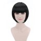 thumbnail image 4 of FREE BEAUTY Peluca de Cosplay estilo Flapper de Bob corto negro, disfraz sintético, pelucas con flequillo de Navidad para fiesta de Halloween de aspecto Natural para mujer, 4 of 4