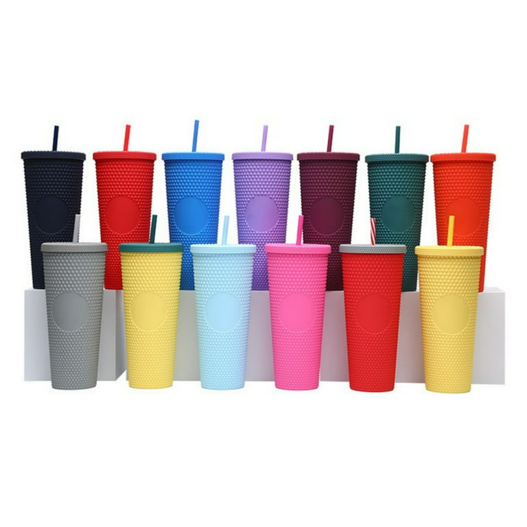 Set of 7 ribbed plastic cups by Majestic USA