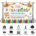 thumbnail image 2 of Teacher Appreciation Week Backdrop, Thank You Teachers Staff We Appreciate You Photography Background, Bulletin Board Teachers' Day Party Hanging Photo Booth Decor for School Classroom Office 7x5ft, 2 of 6