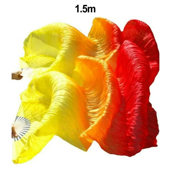 A Pair 1.5M Dancing Fan Long Fan For Stage Performance 16 Fan Bones
