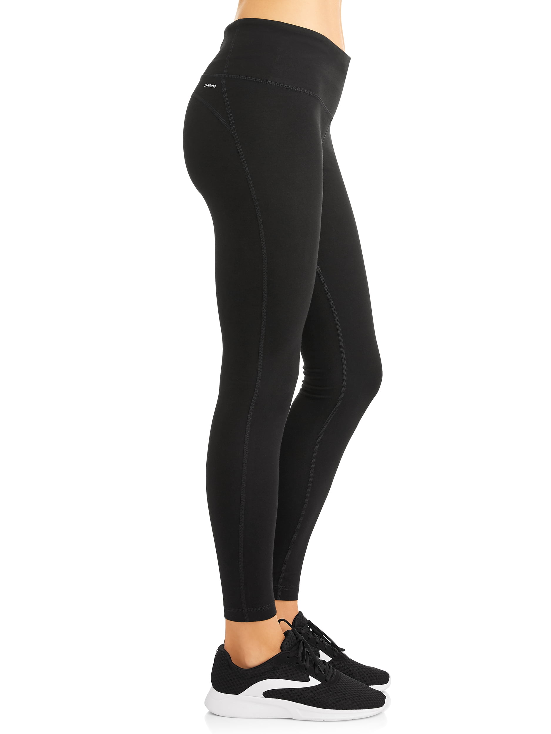 Athletic Works Women's and Women's Plus Stretch Cotton Blend Ankle Leggings  with Side Pockets 