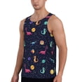thumbnail image 2 of Xecao Space Dinosaur Men's Tank Top Workout Quick Dry Sleeveless Gym Jogging Muscle Shirts Summer Swim Beach Tops, 2 of 9