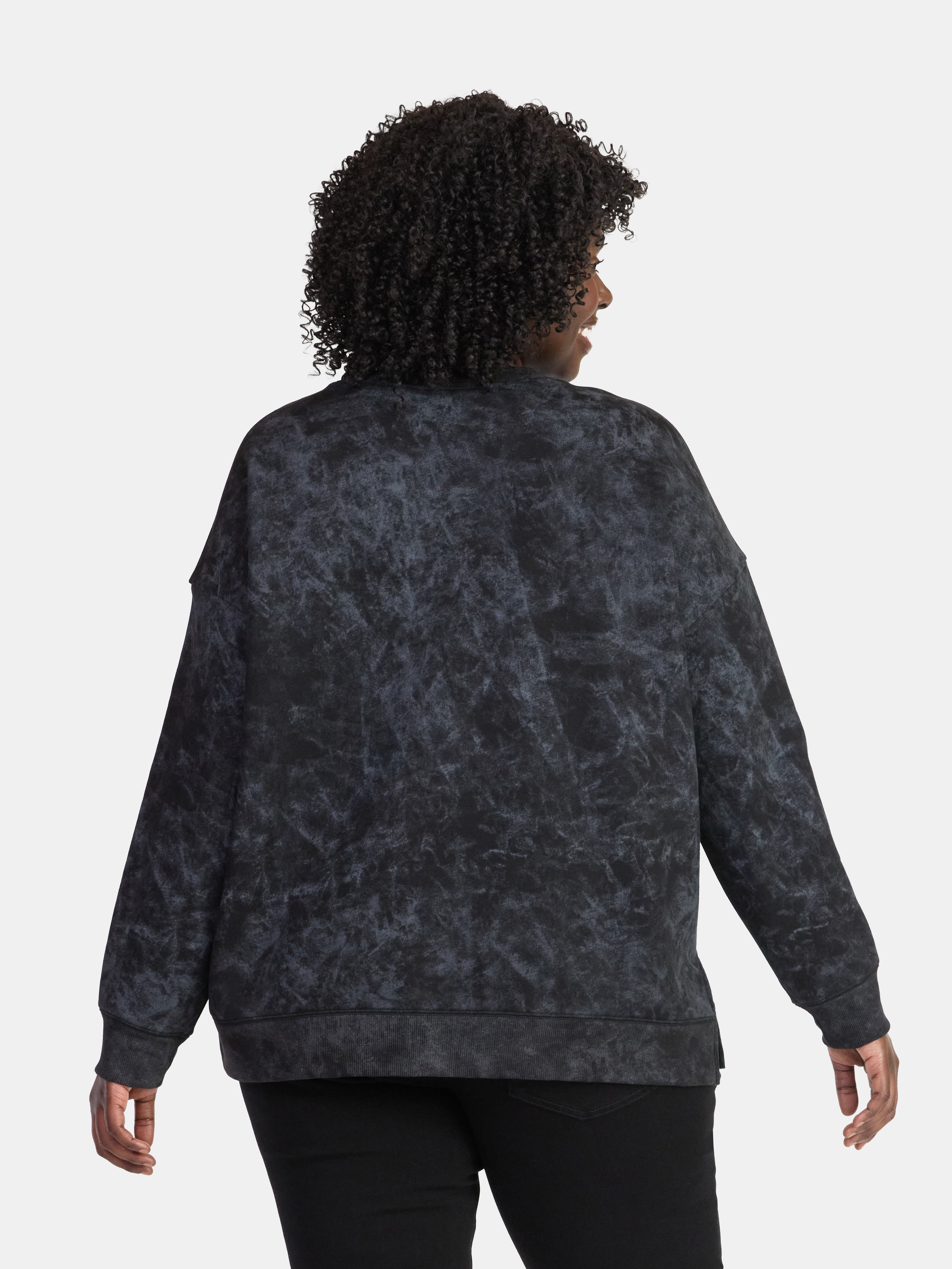 Terra & Sky Women's Plus Size Rodeo Nights Graphic Sweatshirt with Long Sleeves, Sizes 0X-5X