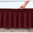 thumbnail image 3 of Wrap Around Bed Skirts for Queen Size Beds Drop, Elastic Dust Ruffles Easy Fit W, 3 of 5