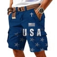 thumbnail image 2 of Men's Patriotic Cargo Shorts With In God We Trust And Cross Print Featuring Statue Of Liberty Graphic And American Flag Pattern Deep Red XXXL, 2 of 5
