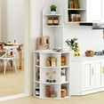 thumbnail image 4 of Costway 6-Tier Corner Shelf 63" Tall Corner Bookshelf with 2 USB Ports & Charging Station White, 4 of 9