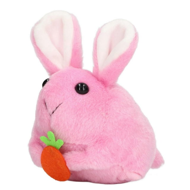 Plush Bunny Clockwork Toy Tail Shaking Rotating Cute Exquisite Fine Workmanship Plush Bunny Toy Pink