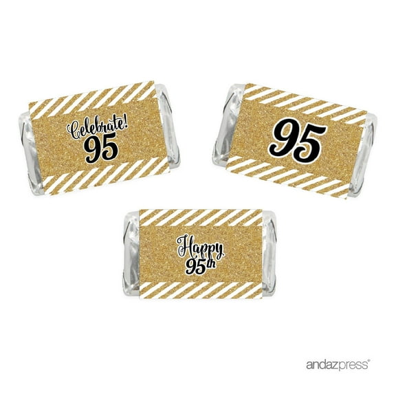 Milestone Hershey's Miniatures Labels Stickers, Celebrate 95, 95th Birthday or Anniversary, 36-Pack, , Not Real Glitter
