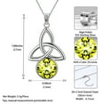 thumbnail image 4 of 925 Sterling Silver Celtic Knot Necklace for Women August Birthstone Peridot Green Gemstone Trinity Triquetra Irish Pendant Jewelry Birthday Gift Hipunk, 4 of 8