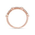 thumbnail image 4 of 1/8 Carat Round Cut Lab Created Moissanite Diamond Station Wedding Band Ring In 14K Rose Gold Over Sterling Silver Jewelry For Women (G-H Color, VVS1 Clarity, 0.12 Cttw)-8.5, 4 of 7