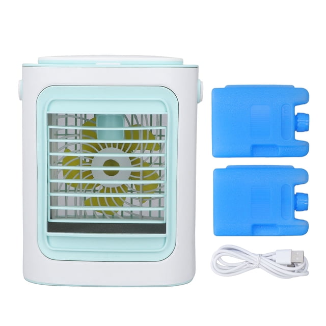 Enfriador de aire de mesa, humidificación, 3 engranajes, ajustable, portátil, fuerte viento, puerto USB, carga, ventilador de aire acondicionado para el hogar