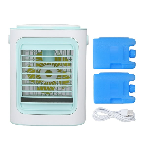 Enfriador de aire de mesa, humidificación, 3 engranajes, ajustable, portátil, fuerte viento, puerto USB, carga, ventilador de aire acondicionado para el hogar