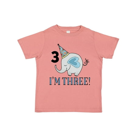 

Inktastic 3rd Birthday Elephant 3 Year Old Gift Toddler Boy or Toddler Girl T-Shirt