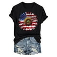 thumbnail image 5 of ORT Womens American Flag T Shirt Patriotic Shirts Short Sleeve Patriotic Shirt 4th of July Tee Tops Crewneck Summer T-Shirt(Z2-Black,XL), 5 of 6