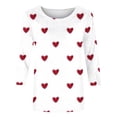 thumbnail image 5 of Trendy Shirt for Women Heart Blouse Crewneck Tunic Tshirts Juniors Plus Size Tees Outfits Fashion Valentines Day, 5 of 5