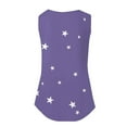 thumbnail image 7 of Delayuji Women's 2025 Popular Round Neck Short Sleeved 2D Printed Casual Loose and Versatile Vest Suspender Purple Xxl Polyester,Spandex Spring Tops for Women, 7 of 7