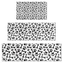 Paw Prints and Bones Kitchen Rugs Sets Of 3,Kitchen Runner Rugs Non Skid Washable,Decorative Kitchen Floor Mats for Kitchen,Sink,Laundry,17"x30" 17"x47" 17"x59"