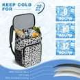 thumbnail image 6 of Travel Cooler Bag - White and Black Of Leopard Print Camping Beer Cooler Backpack with Bottle Opener- Waterproof Insulated Picnic Backpacks - Cooler Bag for Beach, 6 of 6