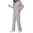 thumbnail image 1 of Conjuntos de Dos Piezas para Mujer, Moda de Otoño 2025, Pantalones Anchos, Conjunto de Estar por Casa, para Viajes y Vacaciones. Gris XL, 1 of 9