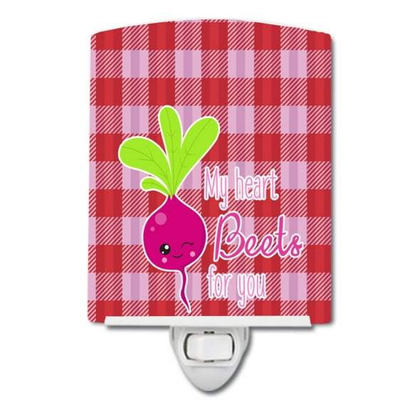 Caroline's Treasures BB9132CNL My heart Beets for You Ceramic Night Light, 6x4x3", multicolor